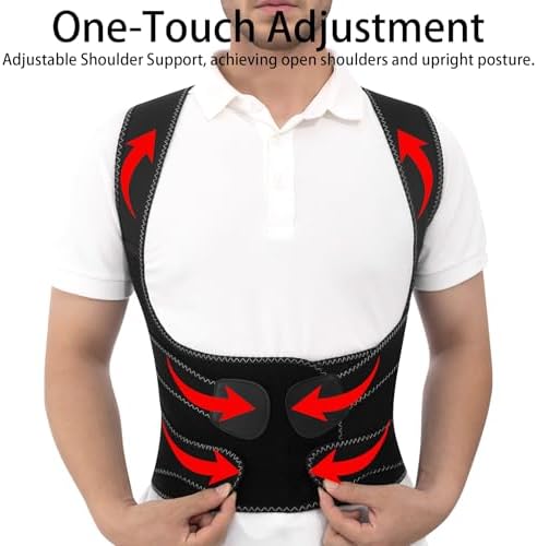 Posture Corrector for Women and Men Back Brace Lower Comfortable Back Support Straightener Pain Relief Slouching Kyphosis Lnvisible Under Upper Hunchbac Hump Scoliosis Adjustable Uprigh Black Small