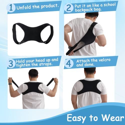 Extra Large Posture Corrector for Women & Men Plus Size, Black, 5XL