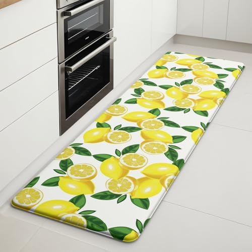 Lemon Kitchen Decor Mat, Extra Long Anti Fatigue Kitchen Mats