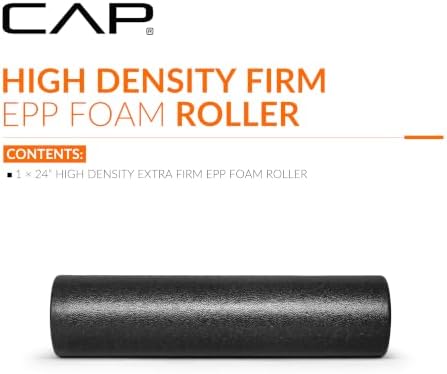 CAP 24-Inch Firm High-Density Foam Roller, Exercise & Recovery Massage, Black
