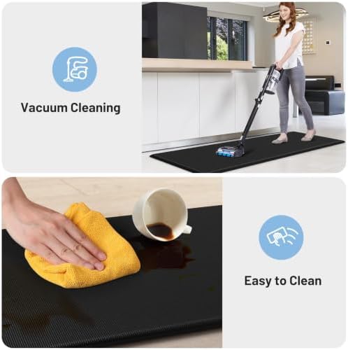 StepLively Kitchen Mat for Floor 2 PCS, Anti Fatigue Rugs, Black