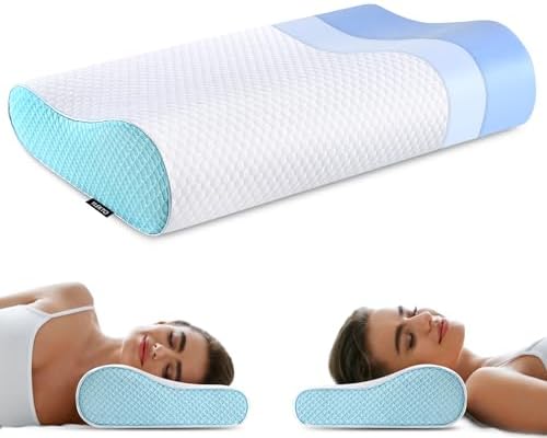 Memory Foam Pillows Neck Pillow Bed Pillow for Sleeping Ergonomic Cervical Contour Pillow for Side Back Stomach Sleeper for Neck and Shoulder Pain