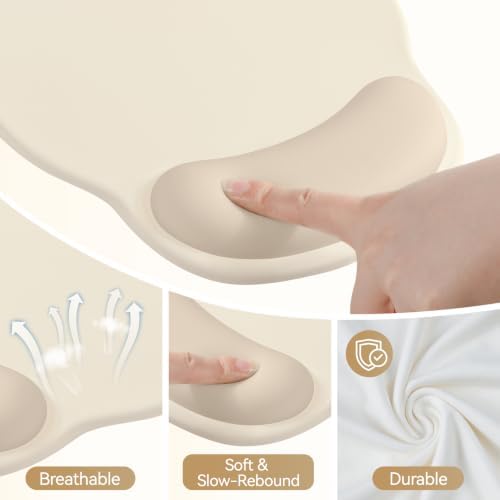 Mouse Pad with Wrist Rest, 2-in-1 Mousepad with Wrist Support Set