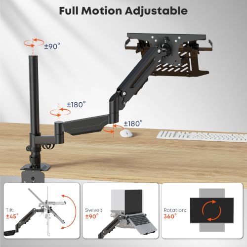 PUTORSEN Laptop Desk Mount for Max 18'' Laptop & 17-32'' Monitor