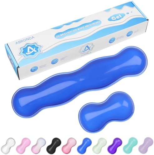 Gel Wrist Rest for Keyboard and Mouse, Wrist Rest for Keyboard, Mouse Wrist Support, Pain Relief, Cool Touch, Non-Skid, Wrist pad Set