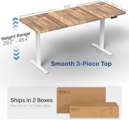 VIVO Reclaimed Wood 71 x 30 in Standing Desk, DESK-KIT-1W7P