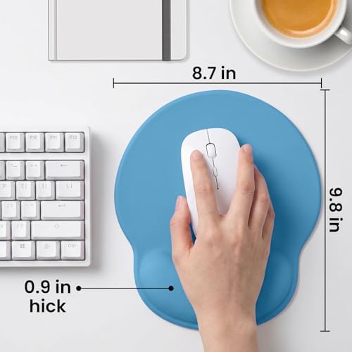 Mouse pad with Wrist Rest,Relieving Pain Memory Foam Computer pad, Ergonomic Desktop Mouse, Silicone Material Mouse pad, with Non-Slip PU Base (Blue)