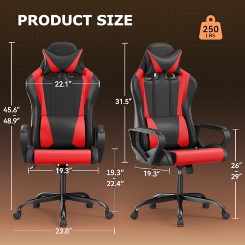 BestOffice Ergonomic Gaming Chair for Adults, Video Game Chair, Red