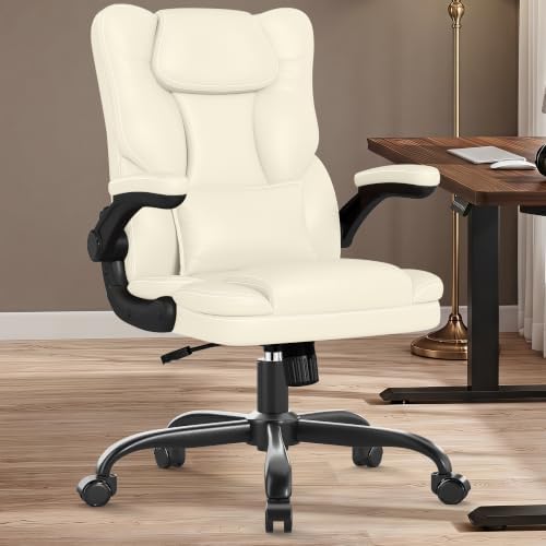 Executive Office Chair Flip Up Arms Lumbar Support Home Office Desk Chair