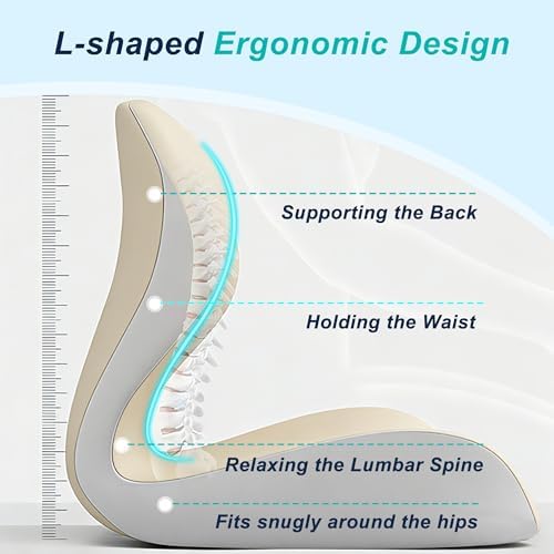 Seat Cushion for Office Chair, Ergonomic Cushion with Lumbar Support Pillow