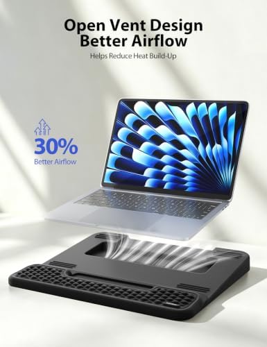 Vaydeer Laptop Stand with Wrist Support and Storage, Memory Foam Wrist Rest