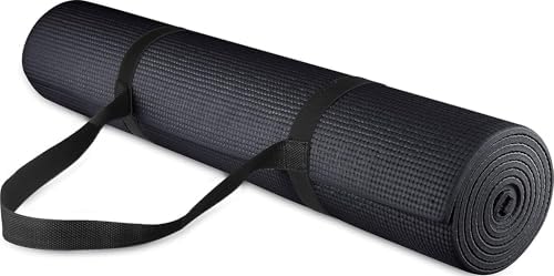 Fitvids All Purpose 1/4-Inch High Density Anti-Tear Exercise Yoga Mat with Carrying Strap with Optional Yoga Blocks, Multiple Colors