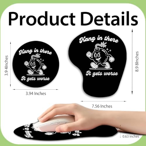 iRudyard 2Pcs Rubber Coasters Funny Mouse Pad Wrist Support Pu Anti Slip