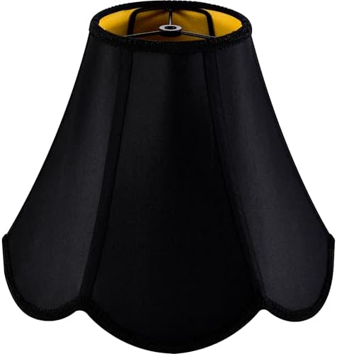 GO&SO Lamp Shades 1Pc,6" x 13" x 10.6",Bell Lamp Shade,Black Petals