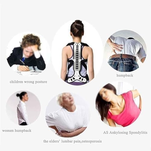 Spine Back Support Brace Posture Correctors For Men Women Teenager Adjustable Metal Straps Shoulder Neck Clavicle Lumbar Support Straightener(Large)