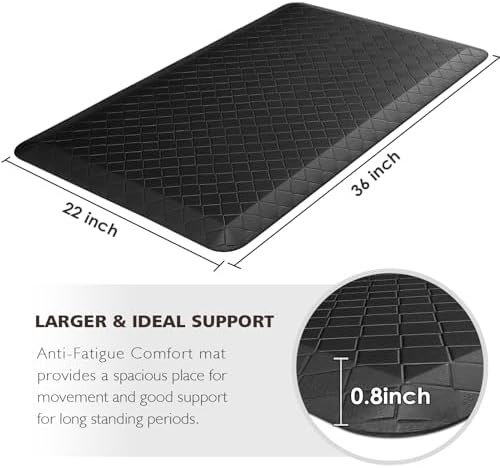 HappyTrends Kitchen Floor Mat - 4/5 Inch Thick Anti-Fatigue Kitchen Rug