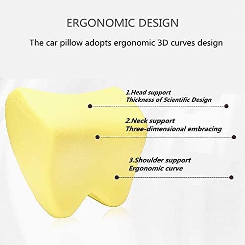 Car Seat Neck Pillow, Headrest Cushion Relieve Neck Pain for & Muscle Tension,100% Memory Foam Neck Support Head Pillow for Ergonomic Design