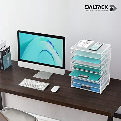 9-Tier Paper Organizer for Desk, Letter Tray with Handles, White, 2 Pack