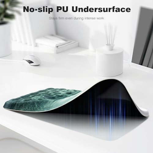 Ospelelf Mousepad with Wrist Rest Ergonomic Computer Comfortable Pain Relief Mouse Pad Wrist Support Green Forest Pattern