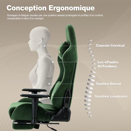Symino Ergonomic Gaming Chair with 155° Recline & Footrest
