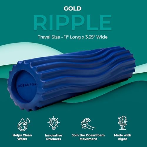 Oceanfoam Ripple Roller Small Foam Roller for Physical Therapy (Royal Blue)