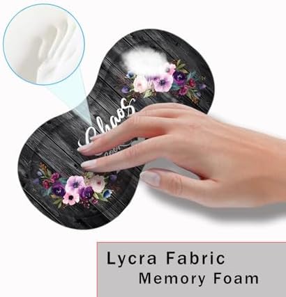 Mouse Pad with Wrist Support + Desk Mat + Coaster 3 in 1 Set, XXL Large Gaming Mousepad Ergonomic Mouse Pads for Desk Computer Laptop Office,Chaos Coordinator Quotes Vintage Watercolor Floral