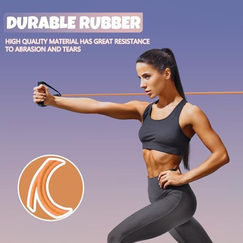 RitFit Single Resistance Bands with Handles Door Anchor for Home Gym
