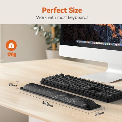 TECKNET Wrist Rest for Computer Keyboard Ergonomic, 1 in Thick, 17x3.3 in