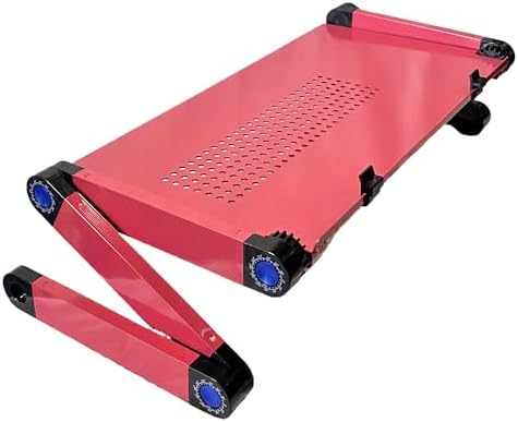 Adjustable Laptop Computer Lap Desk Portable Multifunctional Cooling Ergonomic Vented Table TV Bed Tray Stand Mount Holder(480 * 260mm, Pink)