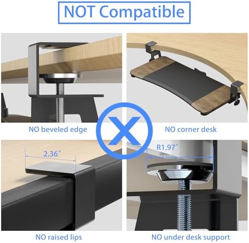 suptek Keyboard Tray Under Desk Pull Out with C Clamp Mount, Computer Keyboard & Mouse Tray, 25.6 (30 Including Clamps) x 11.8 inch Slide-Out Platform Computer Drawer for Typing, DSF1C