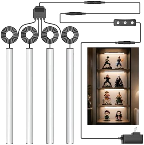 Display Shelf Lighting, 4 Pack x12 Inch 5000K Dimmable with Memory Function