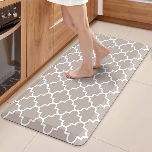 WISELIFE Anti Fatigue Mats for Kitchen Floor, 20" x 39", 4/5 Inch, Khaki