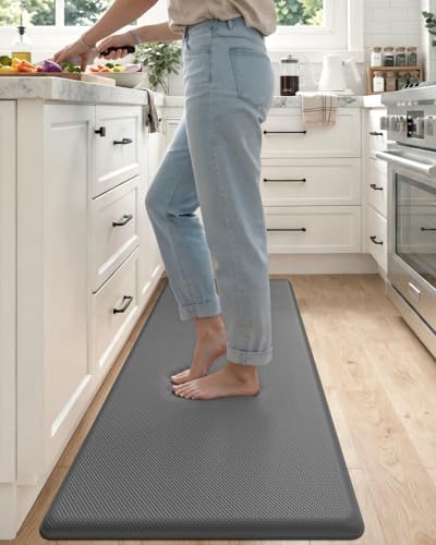 DEXI Anti Fatigue Kitchen Floor Mat Cushioned Standing Runner 48x20, Grey