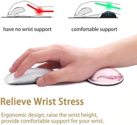 MXCOIRTP Wrist Rest for Mouse, Ergonomic Memory Foam Wrist Cushion Support Pad, Mouse Wrist Pad with Non-Slip Base for Typing Pain Relief, Office, Home, Gaming, Computer