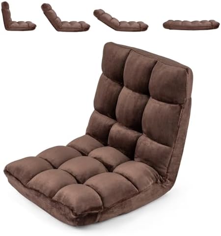 COSTWAY Floor Chair, 14 Positions Adjustable Floor Gaming Chair