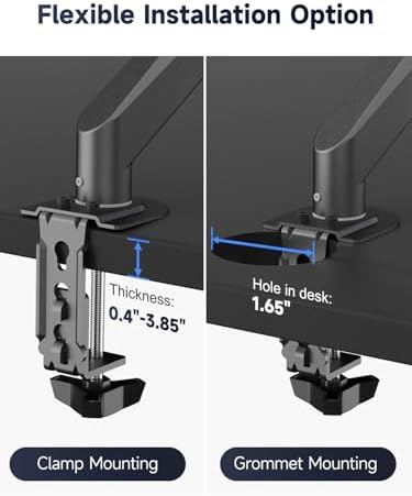 Suptek Laptop Desk Mount,Fully Adjustable Monitor and Laptop Mount Stand for 13-18 Inch Notebook and 17-35 inch Monitor Screen,Holds 24.25lbs with Vented Tray