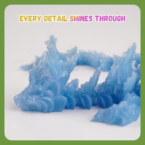 Outgoto 3D Printed Cherry Blossom Dragon – 11.8in Realistic Articulated Dragon Fidget Toy, Desk Décor and Collectible