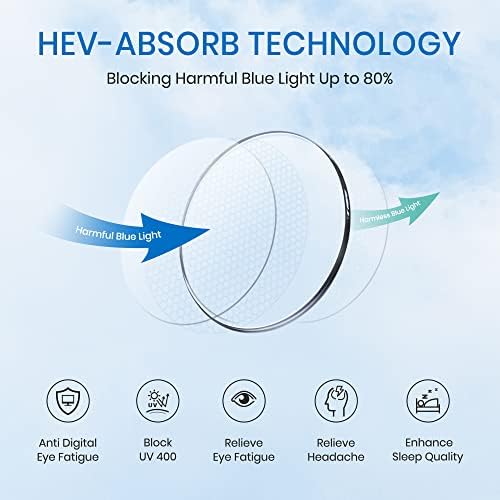 Cyxus Blue Light Glasses for Men, Square Browline Computer Eyewear