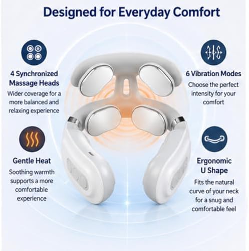 Upgraded Neck Massager with Heat, Neck Relaxation Device (1 Set)