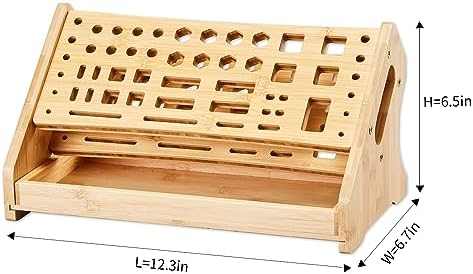 Bamboo Screwdriver Organizer Rack Desktop Hand Tool Stand and Repair Tool Storage Holder