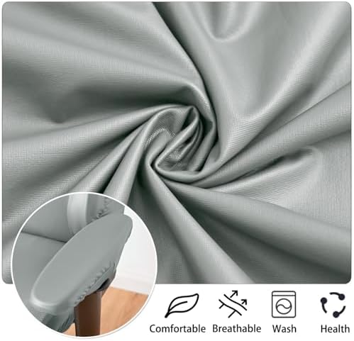 Waterproof Leather Look Gaming Chair Cover, Ergonomic Office Computer Faux PU Leather Game Chair Slipcovers, 4pcs Set Anti-Slip Stretchy Covers for Reclining Racing Gaming Chair (Light Grey)