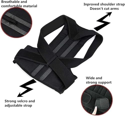Adjustable Collarbone, Male And Female Full Back Support With Shoulder Strap, Adolescent Scoliosis Kyphosis Corrector(3X)