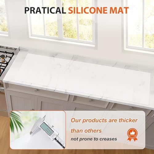 AHWEKR Silicone Table Pad 15" x 39" – Cut-to-Fit Waterproof Table Protector with Non-Slip Backing – Heat-Resistant Dining Pad for Daily or Under Tablecloth Use