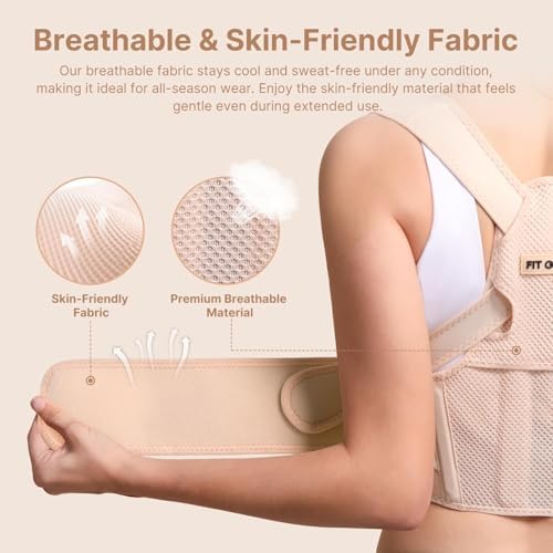 Fit Geno Posture Corrector for Women Lite, Upper Back Brace for Slouching