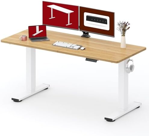SANODESK 63''x24'' Height Adjustable Electric Standing Desk for Home Office