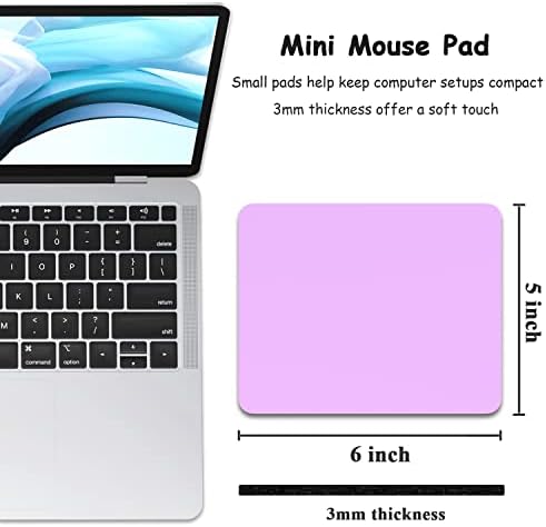 Dapesuom Small Mouse Pad, 5 x 6 Inch Thick Rubber Premium-Textured Non-Slip Portable & Washable Mini Mouse Mat for Women Men Wireless Laptops Keyboard Tray Gaming Work Computer Office Travel, Purple