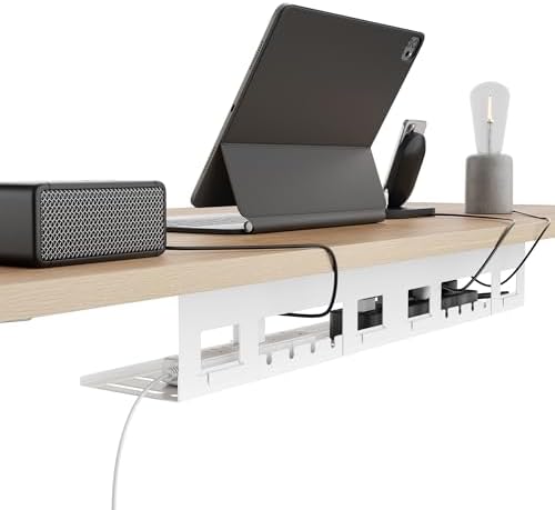 PEGZONE Under Desk Cable Management Tray, 31.5'' Screw-Mount Steel Rack