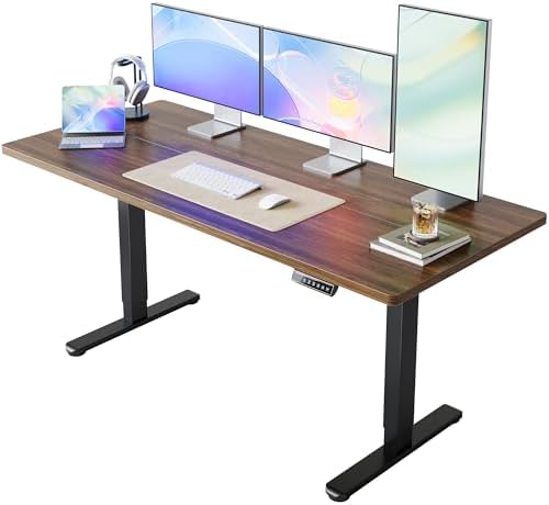 HUANUO 71x30 Inch Electric Standing Desk, Height Adjustable, Black Walnut