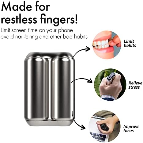 ONO Roller - Handheld Fidget Toy for Adults | Help Relieve Stress, Anxiety, Tension | Promotes Focus, Clarity | Compact, Portable Design (Natural, Mini Size - Stainless Steel)