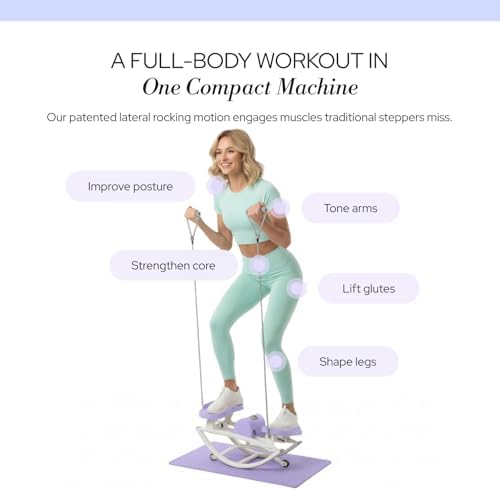 The Rock Stepper - Side to Side Rocking Stepper Machine for Home Workouts - Low Impact Indoor Cardio Leg Glute and Core Training - Quiet Compact Step Rocker Exercise Equipment